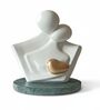 White Couple Showpiece Gold Heart With Green Marble Base