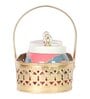 White Cow Print Jars WIth basket Set of 2
