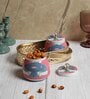 White Cow Print Jars WIth basket Set of 2