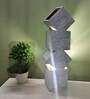 White Distress Finish Wooden Box Over The Box Table Lamp