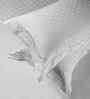 White Dotted Pattern With Dotted Embroidery 500 TC Cotton King Double Bedsheet With 2 Pillow Covers