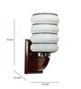White E27 holder Wood & Glass Uplight Wall Scone