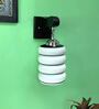 White E27 holder Wood & Glass Uplight Wall Scone