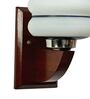 White E27 holder Wood & Glass Uplight Wall Scone