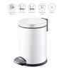 Eko 3 ltrs Round Pedal Dustbin Fingerprint Resistant White Stainless Steel Trash Can With Lid