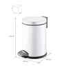 Eko 3 ltrs Round Pedal Dustbin Fingerprint Resistant White Stainless Steel Trash Can With Lid