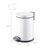 Eko 3 ltrs Round Pedal Dustbin Fingerprint Resistant White Stainless Steel Trash Can With Lid