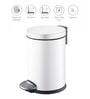 Eko 3 ltrs Round Pedal Dustbin Fingerprint Resistant White Stainless Steel Trash Can With Lid