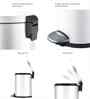 Eko 3 ltrs Round Pedal Dustbin Fingerprint Resistant White Stainless Steel Trash Can With Lid