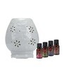 White Electric Oil Warmer with 4 Assorted Fragrance Oils