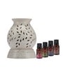 White Electric Oil Warmer with 4 Assorted Fragrance Oils