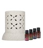 White Electric Oil Warmer with 4 Assorted Fragrance Oils