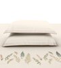 White Embroidered 210 TC Cotton King Sized Bedsheet with 2 Pillow Covers