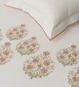 White Embroidered 210 TC Cotton King Sized Bedsheet with 2 Pillow Covers