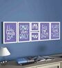 White & Purple Engineered Wood (Set of 6) Art Prints