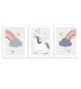 Multicolour Engineered Wood (Set of 3) Art Panels