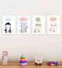 Multicolour Engineered Wood (Set of 4) Art Panels