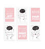 White & Pink Engineered Wood (Set of 6) Art Panels
