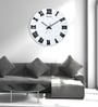 Moby White & Black White Engineered Wood Wall Clock