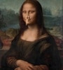 MONALISA FUNNY BATHROOM HD Poster With White Frame, 12.5 X 17.3 Inches