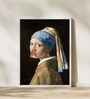 BLUE HEADBAND GIRL FUNNY BATHROOM HD Poster With White Frame, 12.5   17.3 Inches