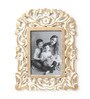 White Engineered Wood Table Top Wooden Carved Square Photo Frame