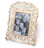 White Engineered Wood Table Top Wooden Carved Square Photo Frame