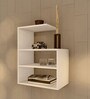 Cubical White Engineered Wood Wall Shelf
