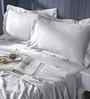 White Ethnic Motifs 300 TC Cotton King Size Bed Sheet with 2 Pillow Covers 24 Collection