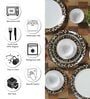 White Ethnic Motifs Melamine 18 Pcs Dinner Sets