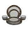 White Ethnic Motifs Melamine 18 Pcs Dinner Sets
