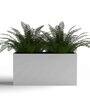 White Extra Large Fiberglass Rectangle Shape Floor Planter