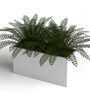 White Extra Large Fiberglass Rectangle Shape Floor Planter