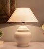 Ciaro White Fabric Shade Night Lamp With Ceramic Base