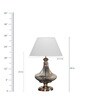 Shizen White Fabric Shade Night Lamp With Metal Base