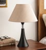 Crawler White Fabric Shade Night Lamp With Metal Base