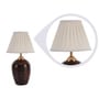 Droplet White Fabric Shade Night Lamp With Teracotta Base