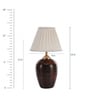 Droplet White Fabric Shade Night Lamp With Teracotta Base