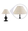 Manchester White Fabric Shade Night Lamp With Metal Base
