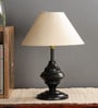 Manchester White Fabric Shade Night Lamp With Metal Base