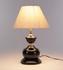 Faraday White Fabric Shade Night Lamp With Metal Base