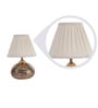 Fauci White Fabric Shade Night Lamp With Teracotta Base