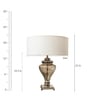 White Fabric Shade Table Lamp with Silver Base