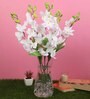 White Fabric Orchids Artificial Flowers