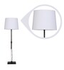White Fabric Shade Floor Lamp with Bronze Base