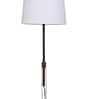 White Fabric Shade Floor Lamp with Bronze Base