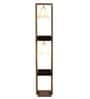 White Fabric Shade Floor Lamp With Brown & Black Base