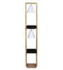 White Fabric Shade Floor Lamp With Brown & Black Base
