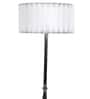 White Fabric Shade Floor Lamp With Brown & Nickel Base