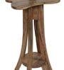 White Fabric Shade Floor Lamp With Brown & Nickel Base